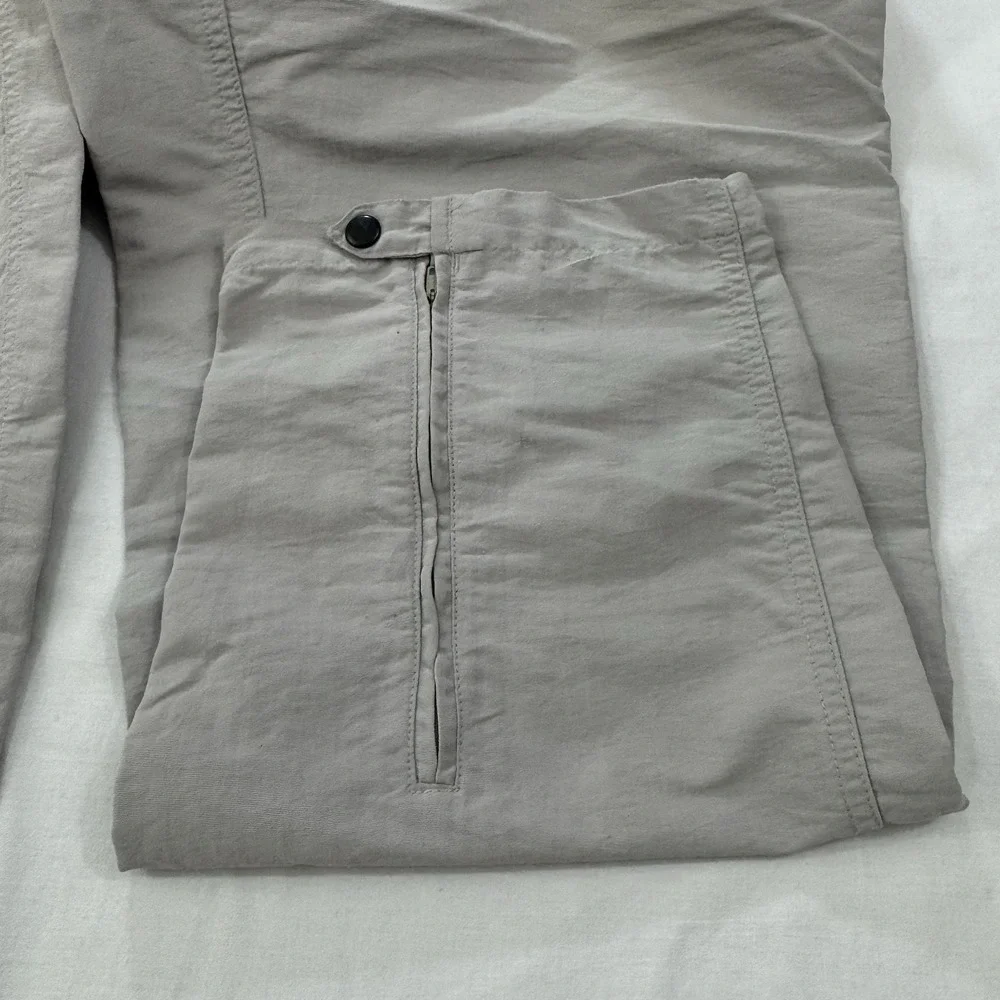 The North Face Convertible Zip Off Hiking Pants Men XL Belted Gray Nylon